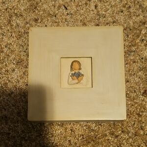 Demdaco Cream Box with Figurine Accent